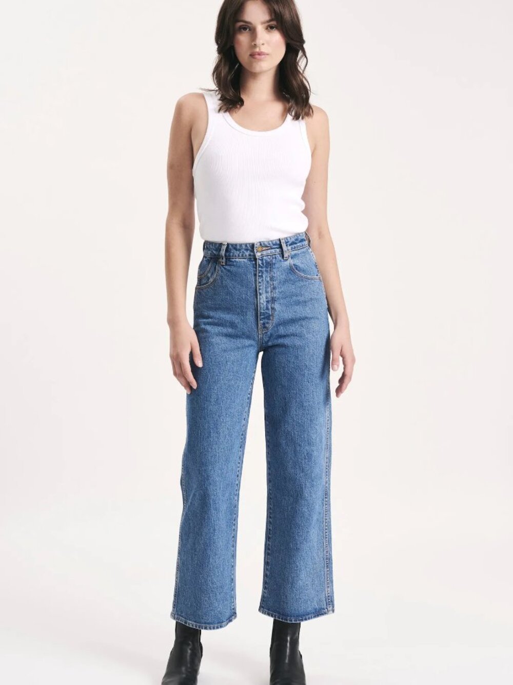 NWT ROLLA'S Heidi Vintage Blue High Rise Loose Straight Leg Ankle Jeans, Size 29